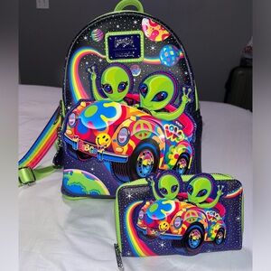 Loungefly Lisa Frank Alien Zoomer & Zorbit Backpack with Wallet